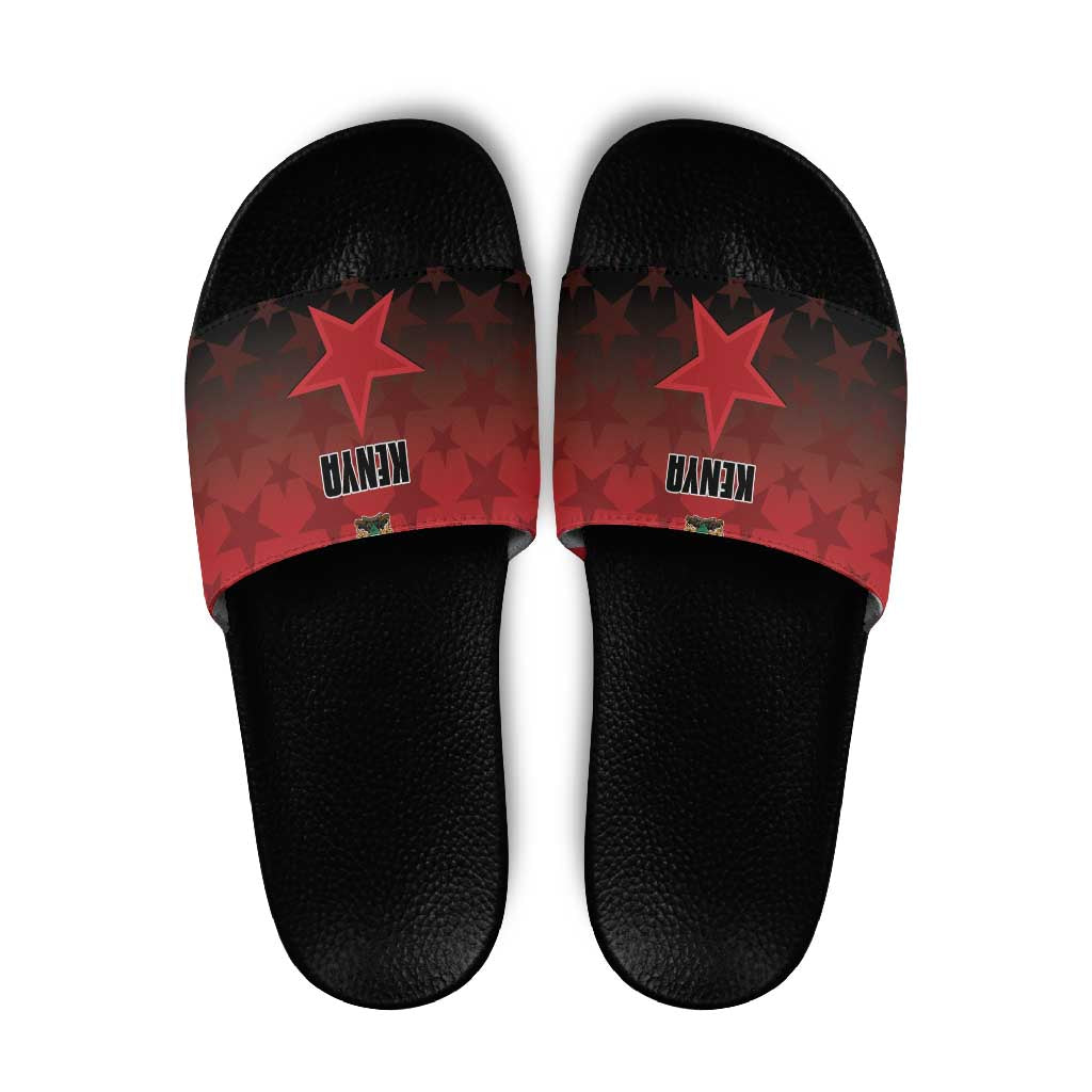 Kenya Football Slide Sandals Go Harambee Stars - Red Jersey - Wonder Print Shop