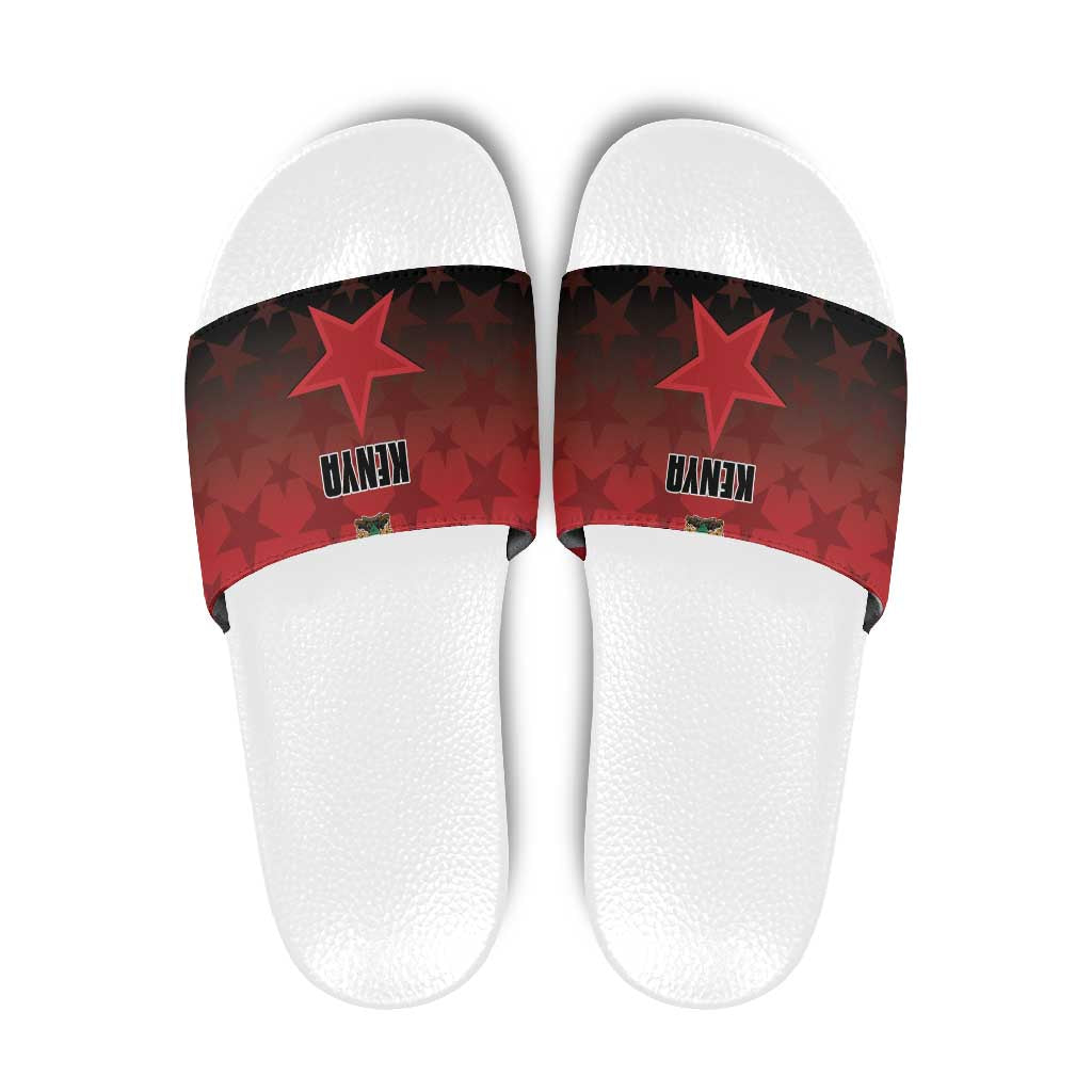 Kenya Football Slide Sandals Go Harambee Stars - Red Jersey - Wonder Print Shop