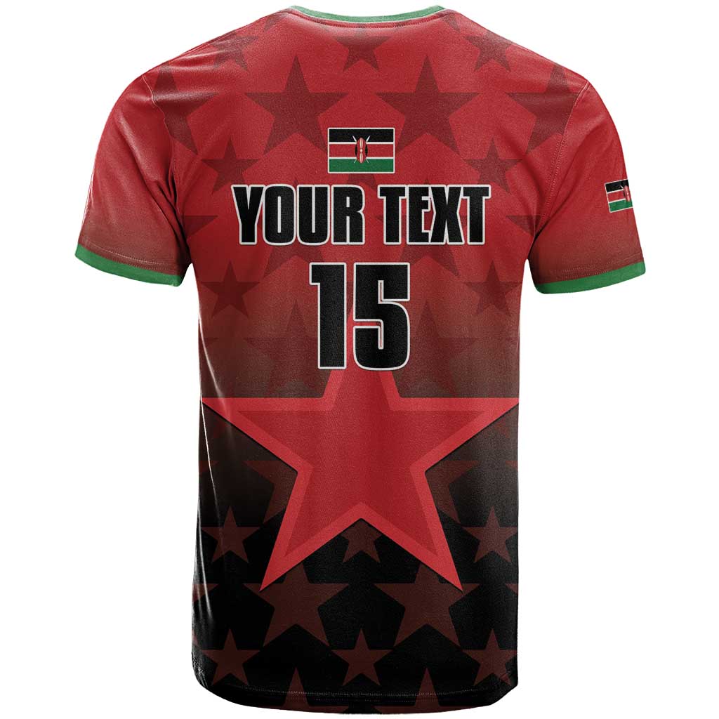 Custom Kenya Football T Shirt Go Harambee Stars - Red Jersey - Wonder Print Shop