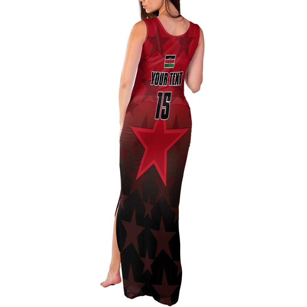 Custom Kenya Football Tank Maxi Dress Go Harambee Stars - Red Jersey - Wonder Print Shop