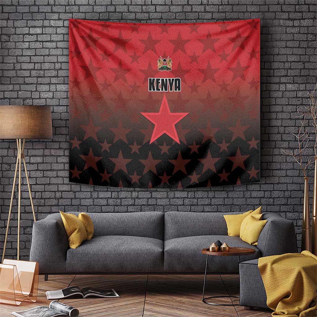 Kenya Football Tapestry Go Harambee Stars - Red Jersey - Wonder Print Shop