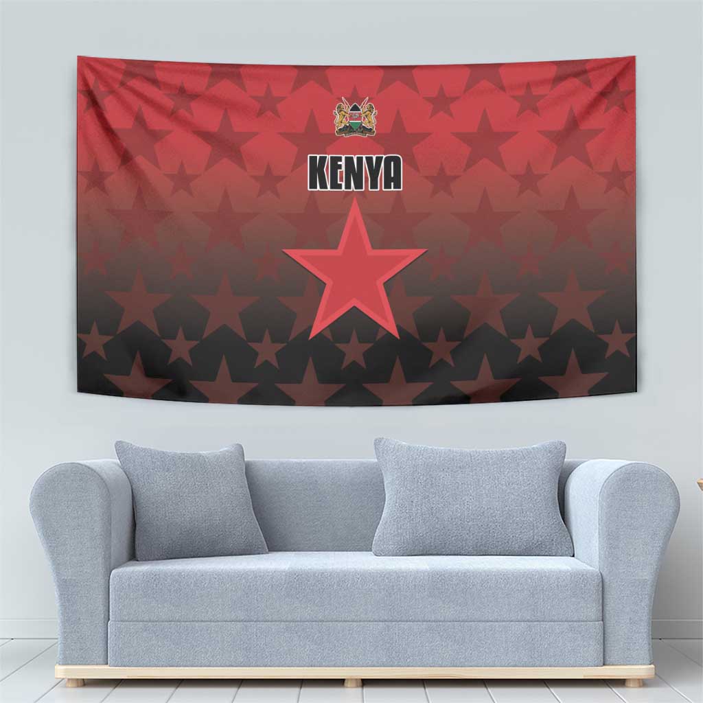 Kenya Football Tapestry Go Harambee Stars - Red Jersey - Wonder Print Shop