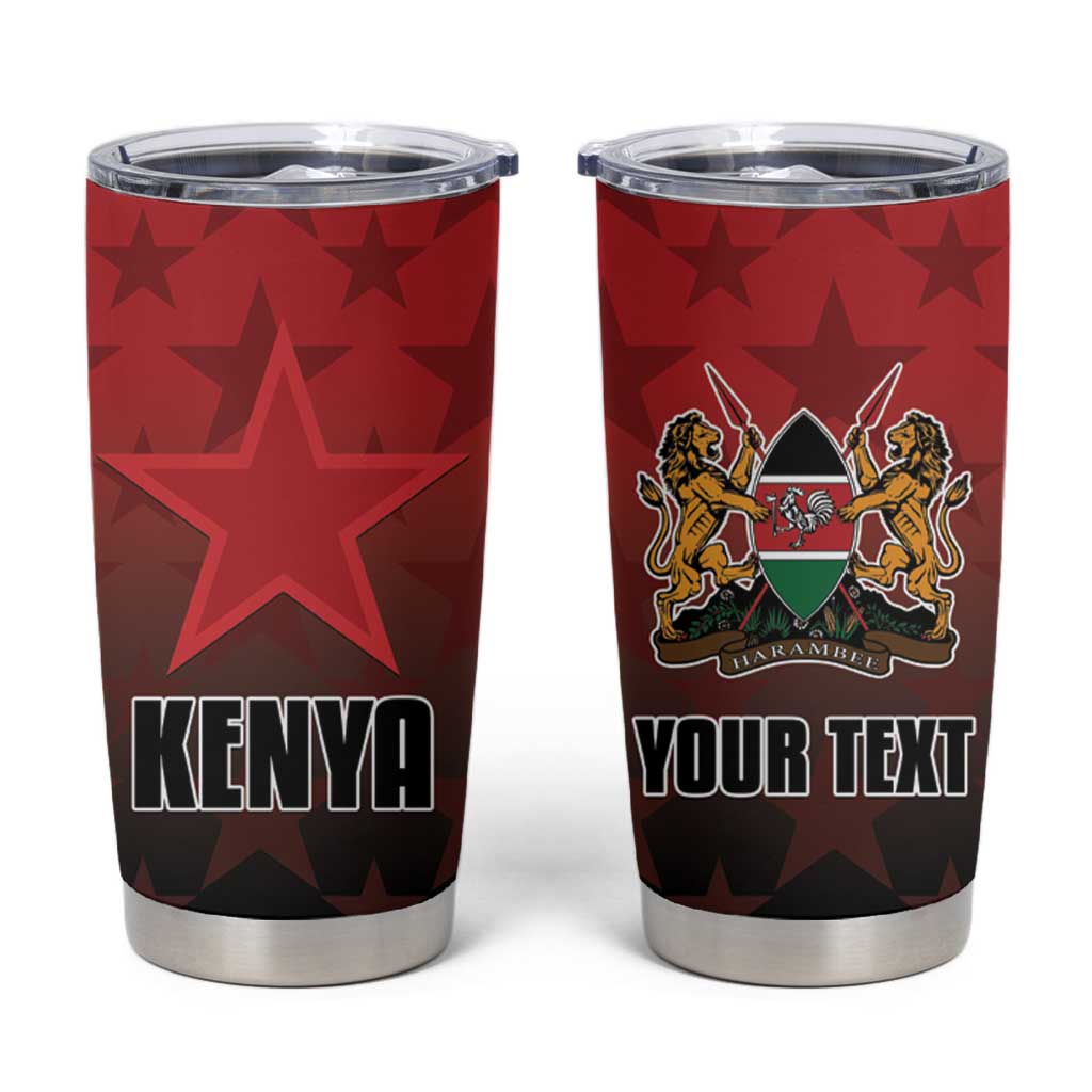 Custom Kenya Football Tumbler Cup Go Harambee Stars - Red Jersey - Wonder Print Shop