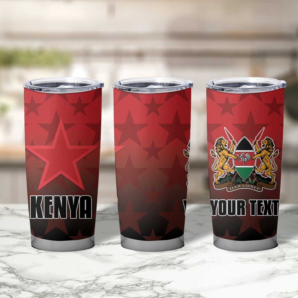 Custom Kenya Football Tumbler Cup Go Harambee Stars - Red Jersey - Wonder Print Shop