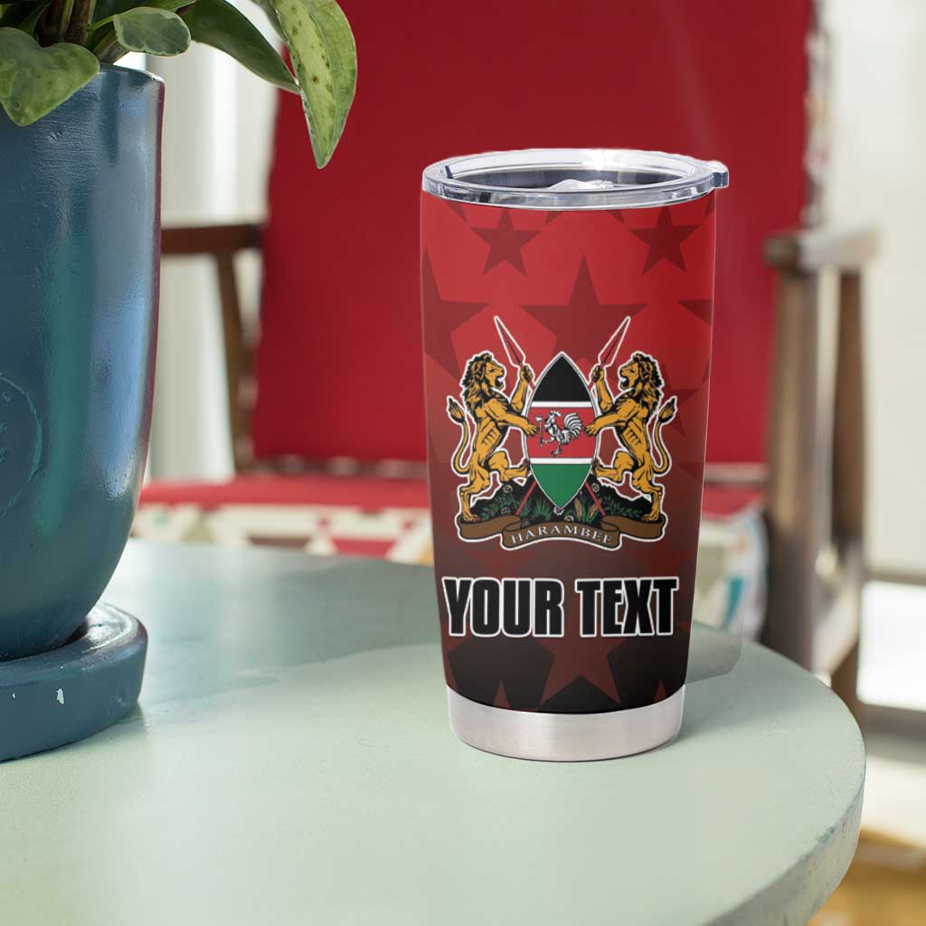 Custom Kenya Football Tumbler Cup Go Harambee Stars - Red Jersey - Wonder Print Shop