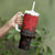 Custom Kenya Football Tumbler With Handle Go Harambee Stars - Red Jersey - Wonder Print Shop