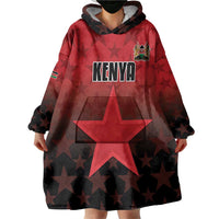 Custom Kenya Football Wearable Blanket Hoodie Go Harambee Stars - Red Jersey - Wonder Print Shop