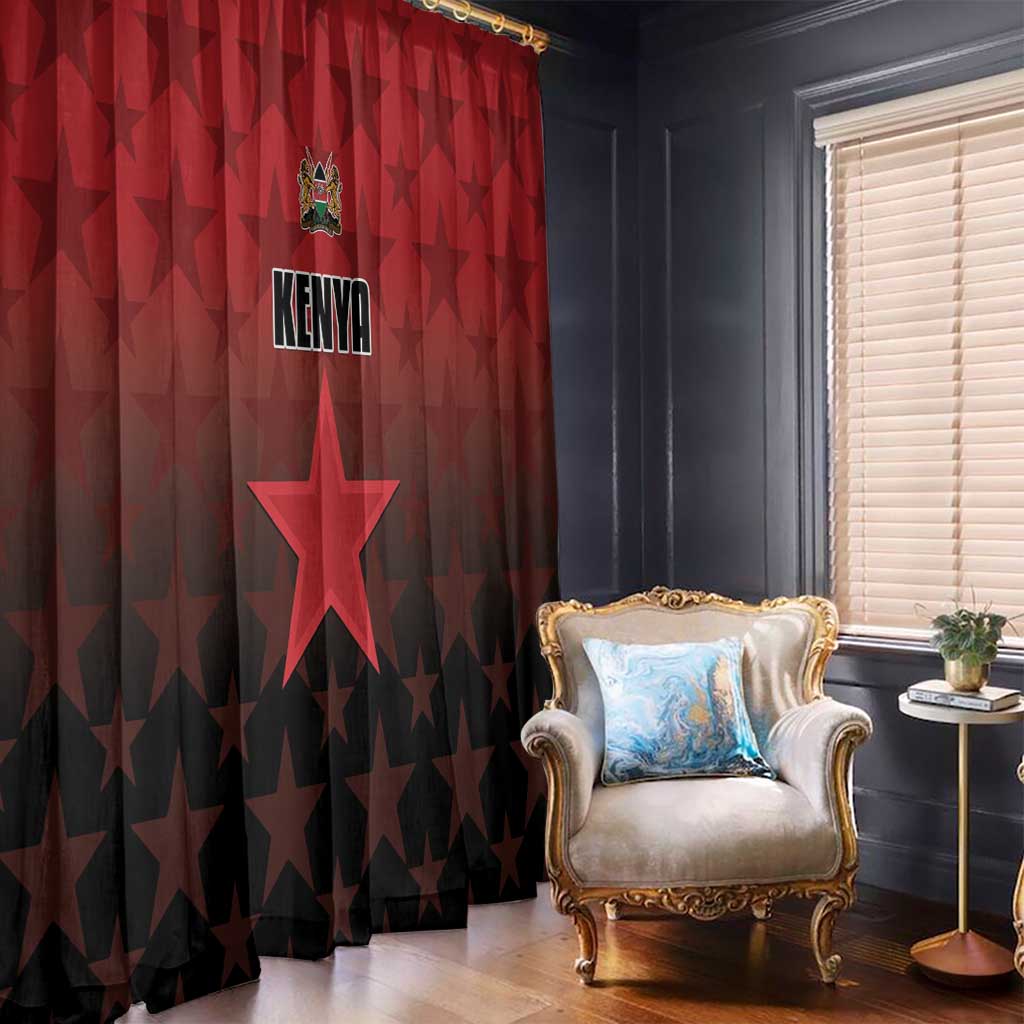 Kenya Football Window Curtain Go Harambee Stars - Red Jersey - Wonder Print Shop