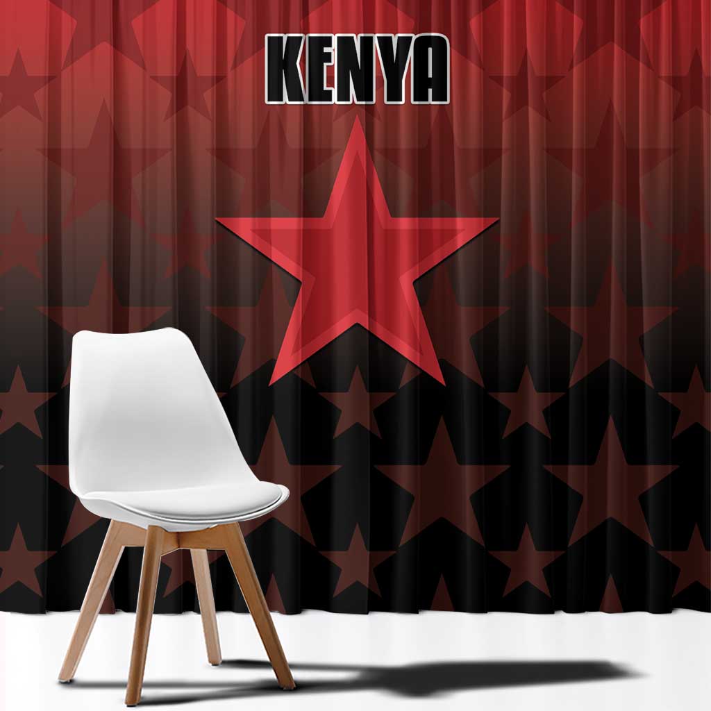 Kenya Football Window Curtain Go Harambee Stars - Red Jersey - Wonder Print Shop