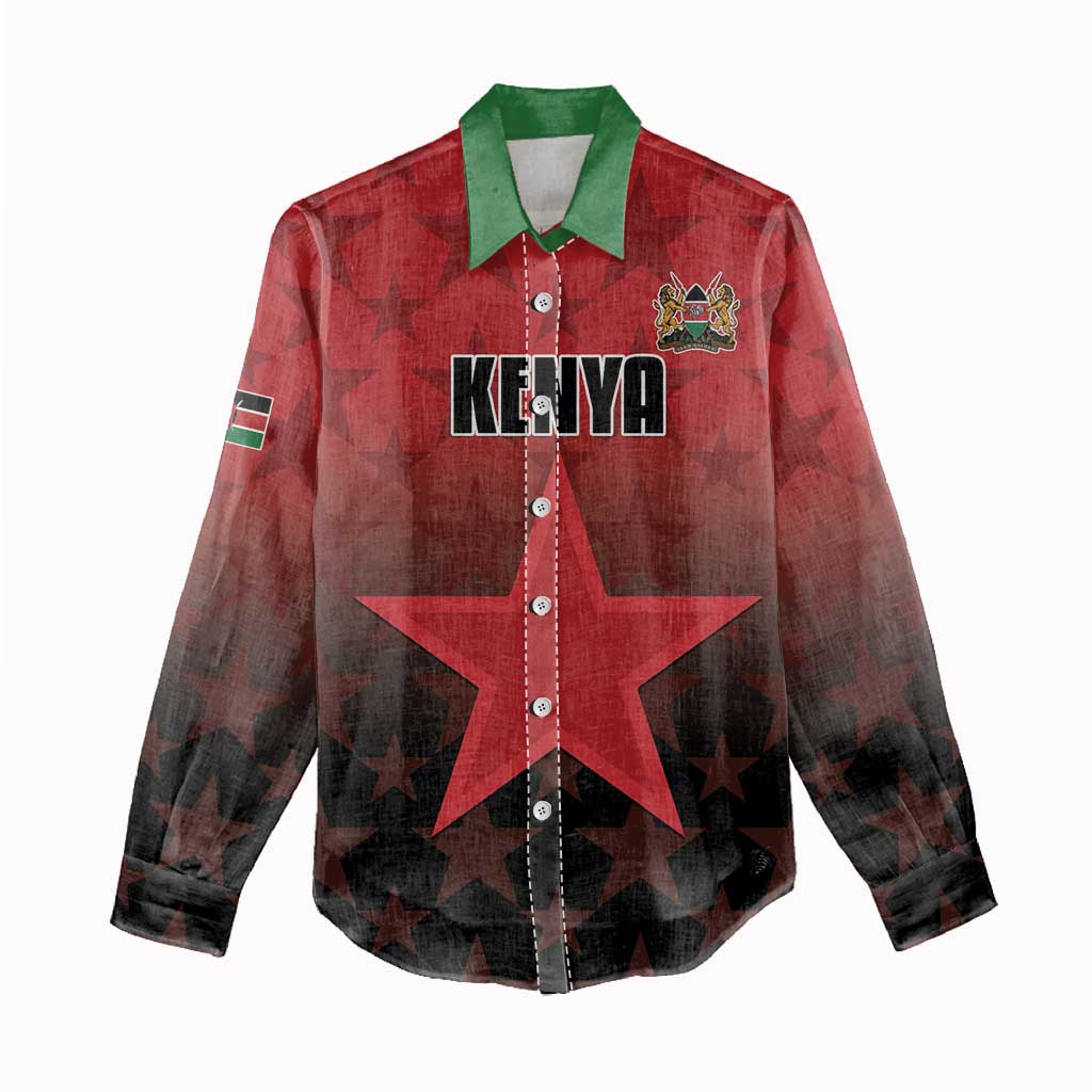 Custom Kenya Football Women Casual Shirt Go Harambee Stars - Red Jersey - Wonder Print Shop