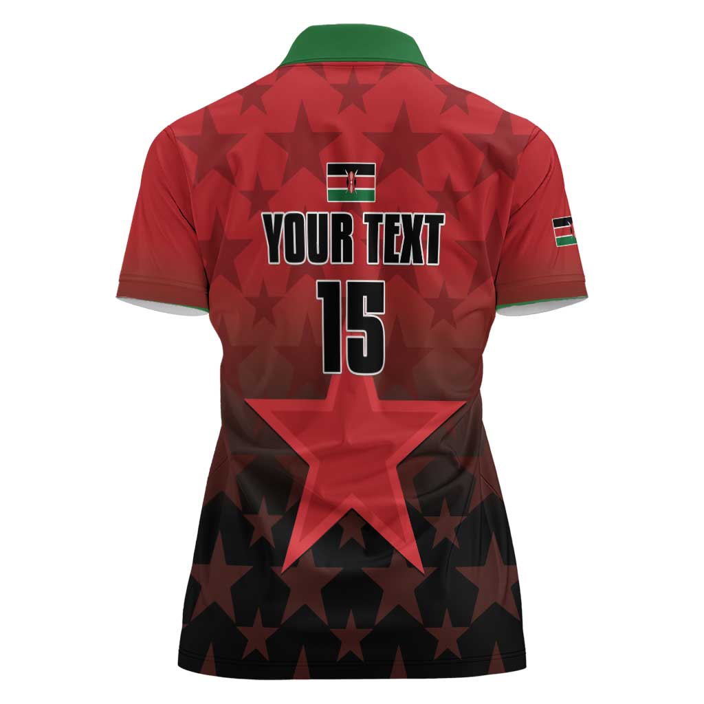 Custom Kenya Football Women Polo Shirt Go Harambee Stars - Red Jersey - Wonder Print Shop