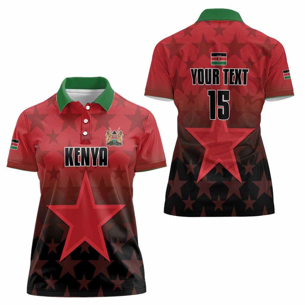 Custom Kenya Football Women Polo Shirt Go Harambee Stars - Red Jersey - Wonder Print Shop