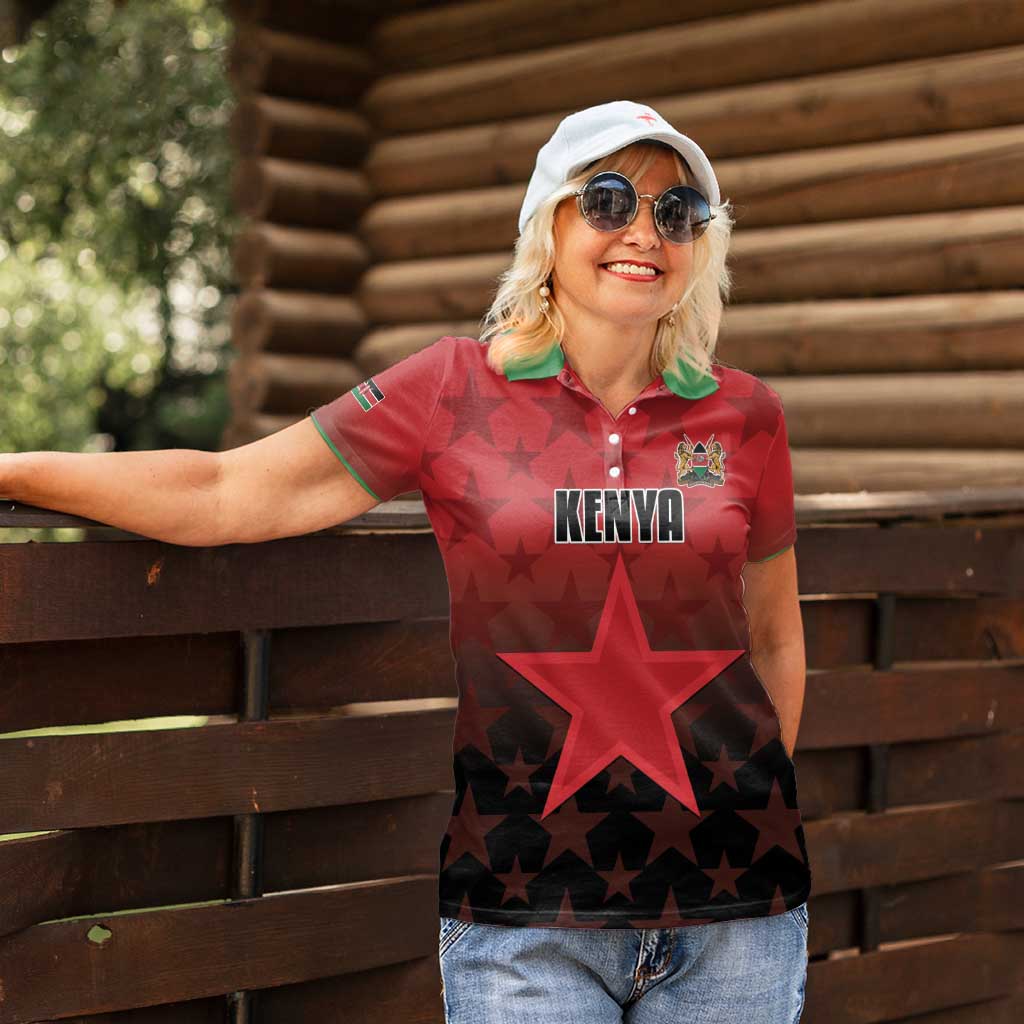 Custom Kenya Football Women Polo Shirt Go Harambee Stars - Red Jersey - Wonder Print Shop