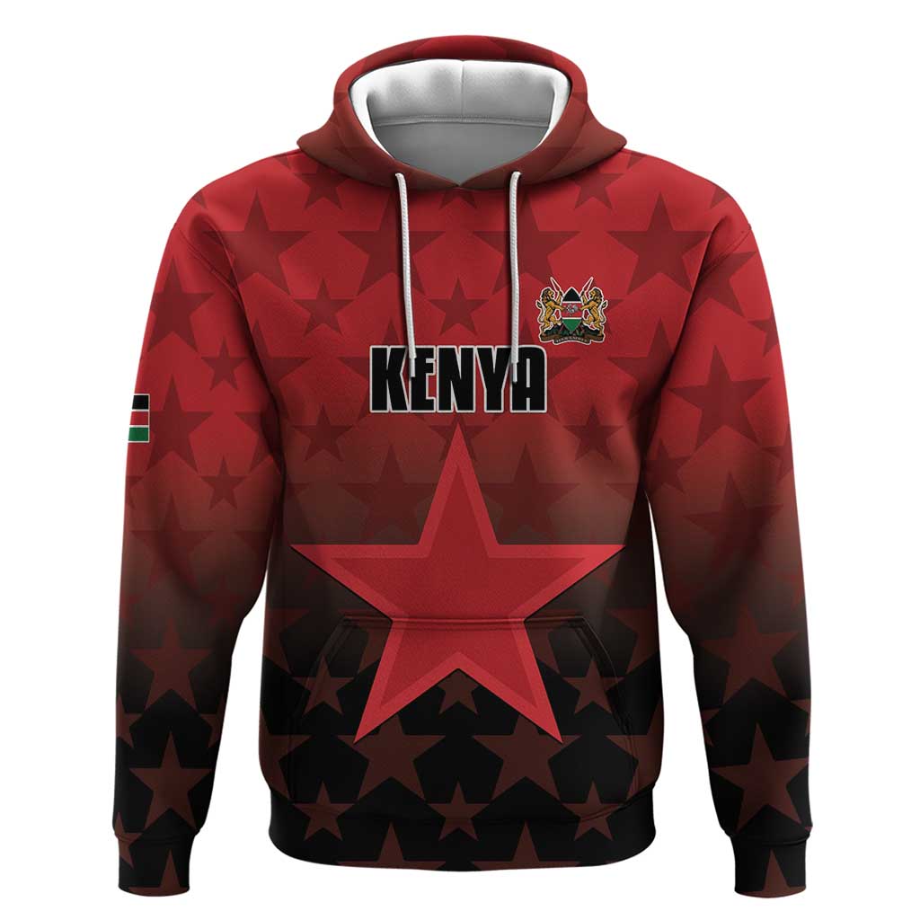 Custom Kenya Football Zip Hoodie Go Harambee Stars - Red Jersey - Wonder Print Shop