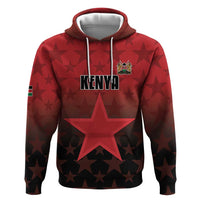 Custom Kenya Football Zip Hoodie Go Harambee Stars - Red Jersey - Wonder Print Shop