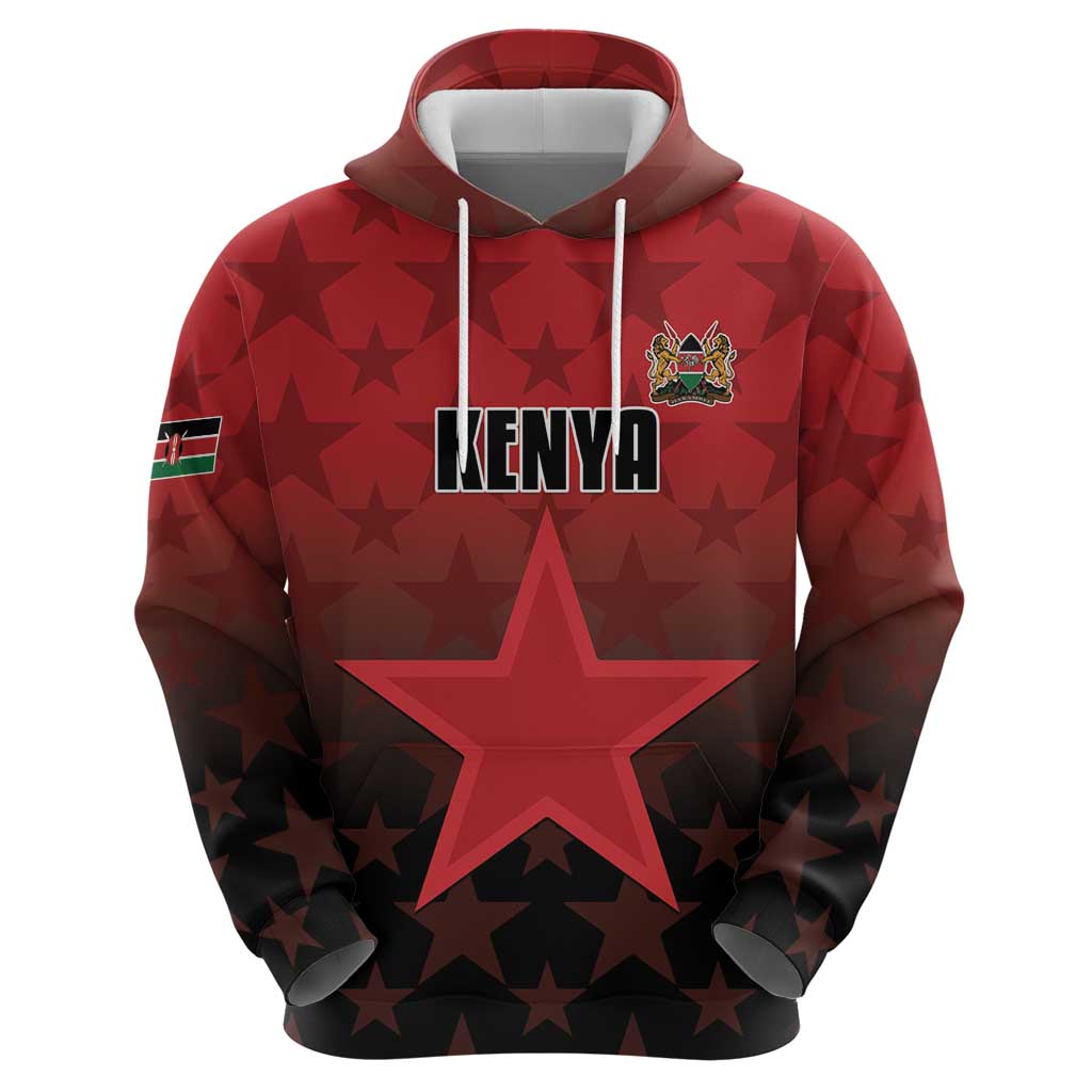 Custom Kenya Football Zip Hoodie Go Harambee Stars - Red Jersey - Wonder Print Shop