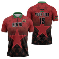 Custom Kenya Football Zipper Polo Shirt Go Harambee Stars - Red Jersey - Wonder Print Shop