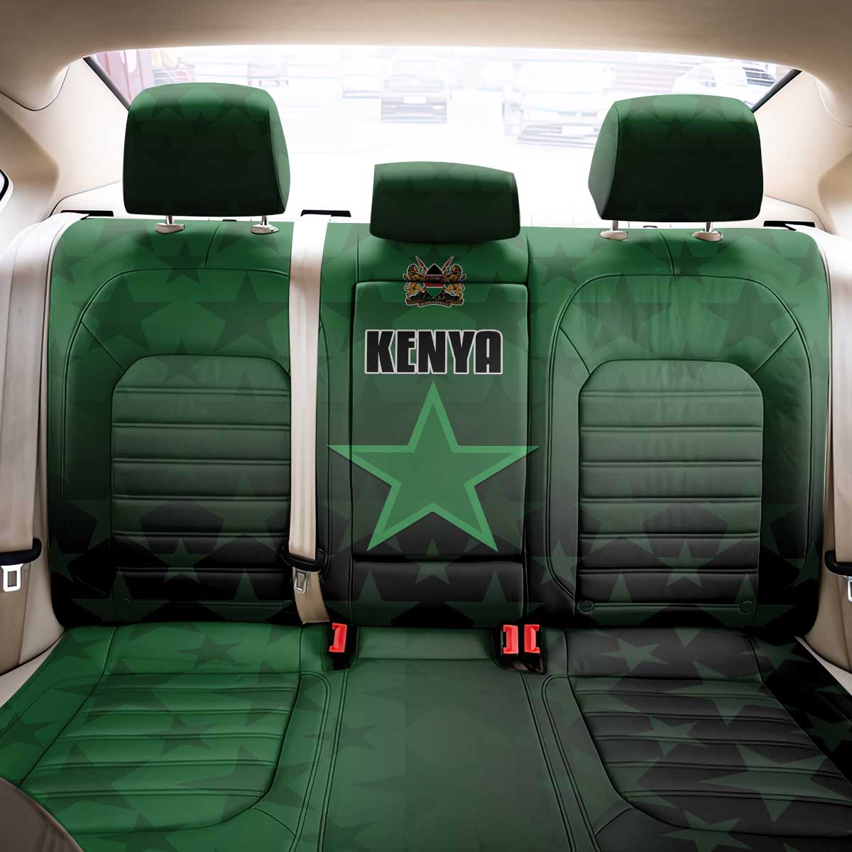 Kenya Football Back Car Seat Cover Go Harambee Stars - Green Jersey - Wonder Print Shop