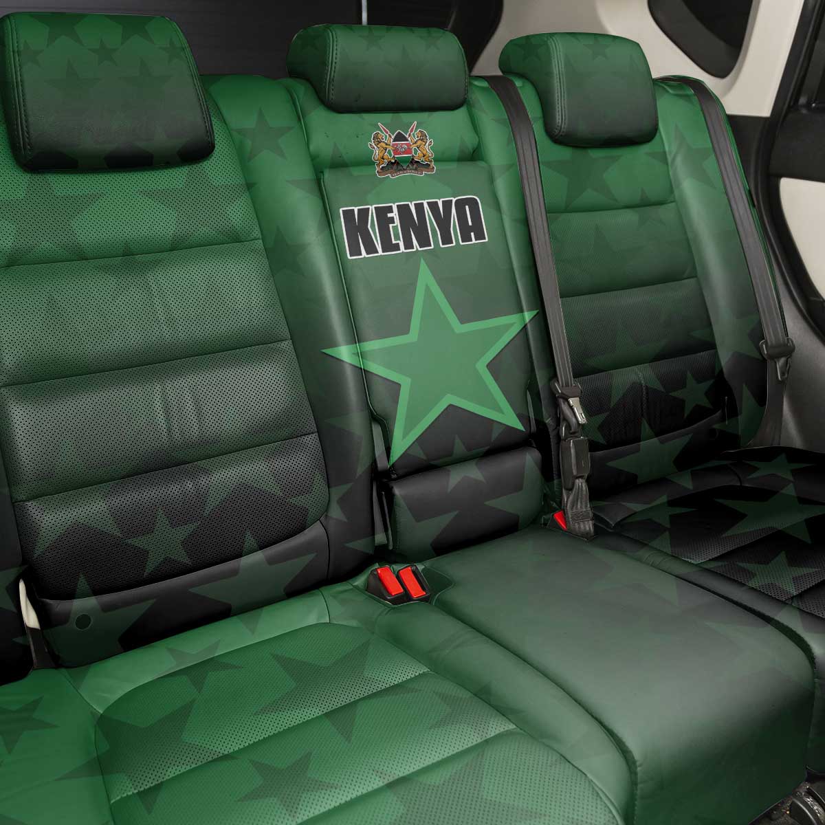 Kenya Football Back Car Seat Cover Go Harambee Stars - Green Jersey - Wonder Print Shop