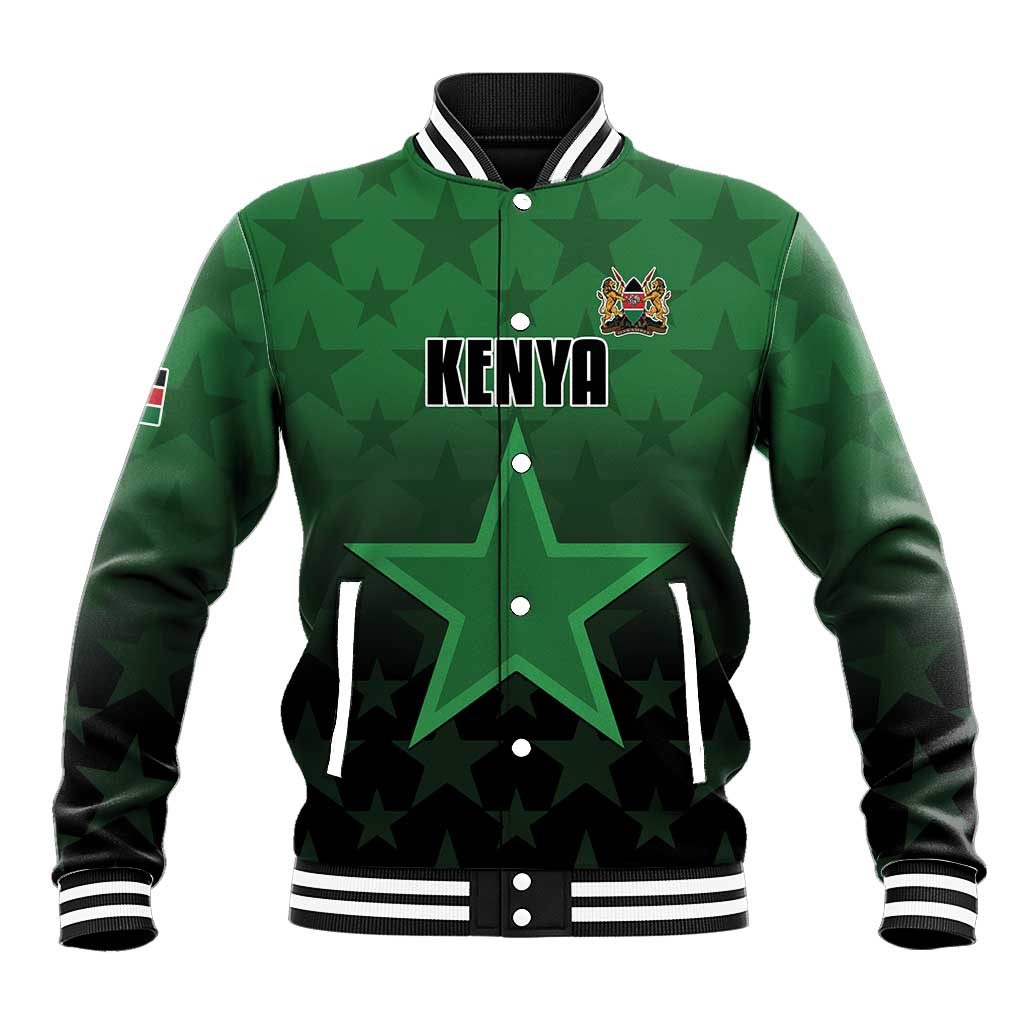 Custom Kenya Football Baseball Jacket Go Harambee Stars - Green Jersey - Wonder Print Shop