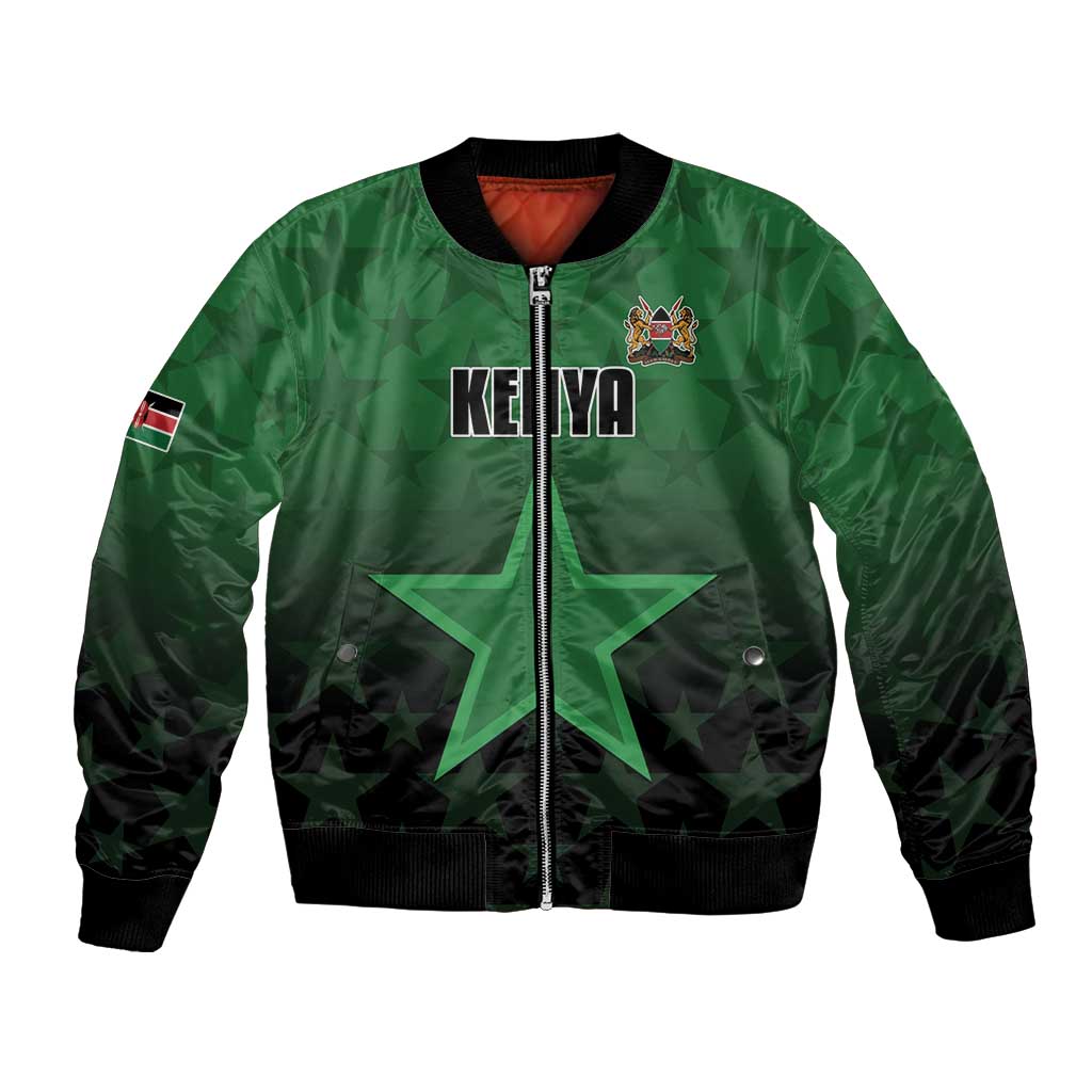 Custom Kenya Football Bomber Jacket Go Harambee Stars - Green Jersey - Wonder Print Shop