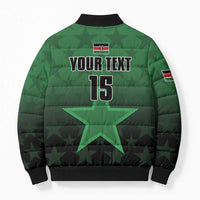 Custom Kenya Football Bomber Puffer Jacket Go Harambee Stars - Green Jersey - Wonder Print Shop