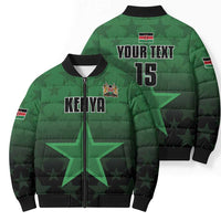 Custom Kenya Football Bomber Puffer Jacket Go Harambee Stars - Green Jersey - Wonder Print Shop