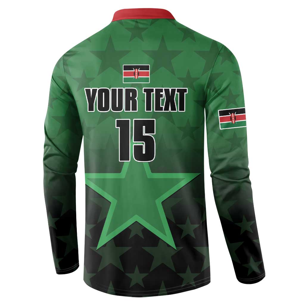 Custom Kenya Football Button Sweatshirt Go Harambee Stars - Green Jersey - Wonder Print Shop