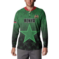 Custom Kenya Football Button Sweatshirt Go Harambee Stars - Green Jersey - Wonder Print Shop
