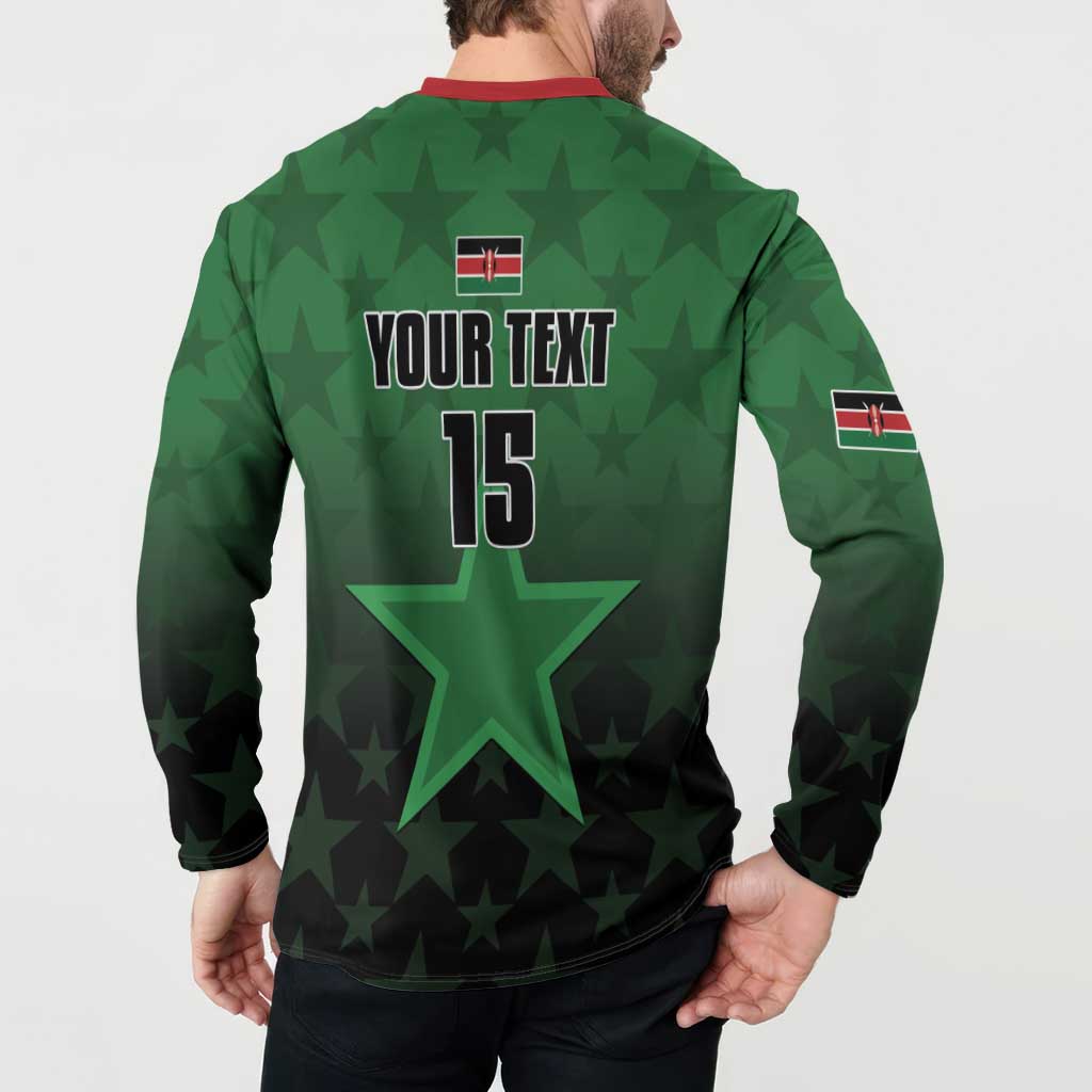 Custom Kenya Football Button Sweatshirt Go Harambee Stars - Green Jersey - Wonder Print Shop