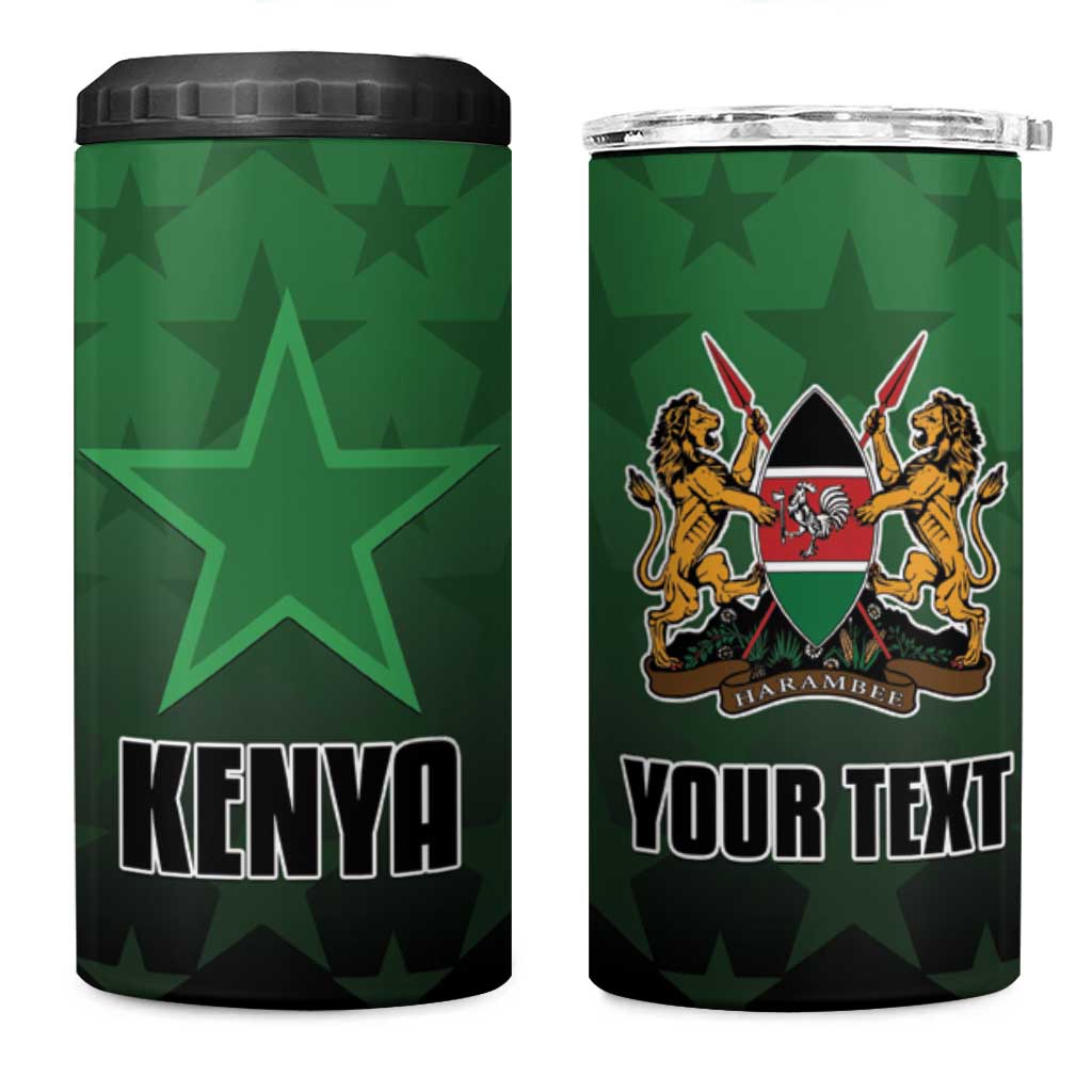Custom Kenya Football 4 in 1 Can Cooler Tumbler Go Harambee Stars - Green Jersey - Wonder Print Shop