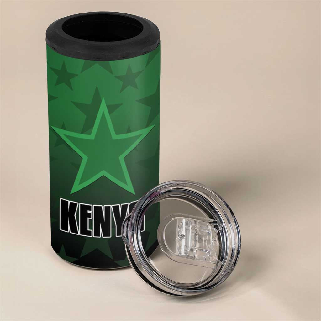 Custom Kenya Football 4 in 1 Can Cooler Tumbler Go Harambee Stars - Green Jersey - Wonder Print Shop