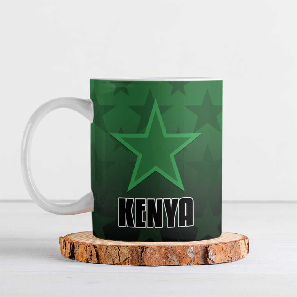 Custom Kenya Football Ceramic Mug Go Harambee Stars - Green Jersey - Wonder Print Shop