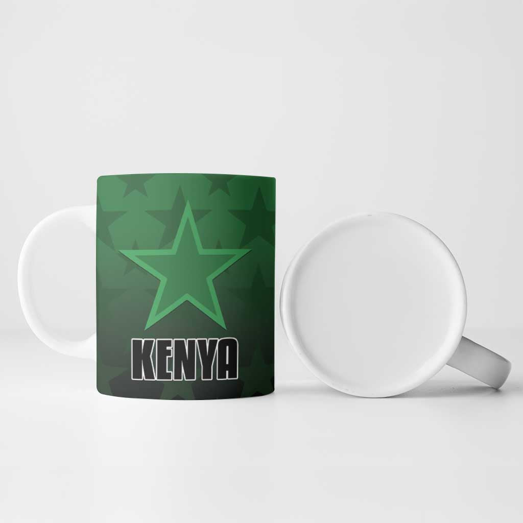 Custom Kenya Football Ceramic Mug Go Harambee Stars - Green Jersey - Wonder Print Shop