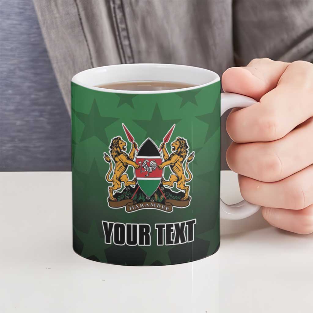 Custom Kenya Football Ceramic Mug Go Harambee Stars - Green Jersey - Wonder Print Shop