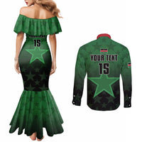Custom Kenya Football Couples Matching Mermaid Dress and Long Sleeve Button Shirt Go Harambee Stars - Green Jersey - Wonder Print Shop