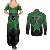 Custom Kenya Football Couples Matching Summer Maxi Dress and Long Sleeve Button Shirt Go Harambee Stars - Green Jersey - Wonder Print Shop