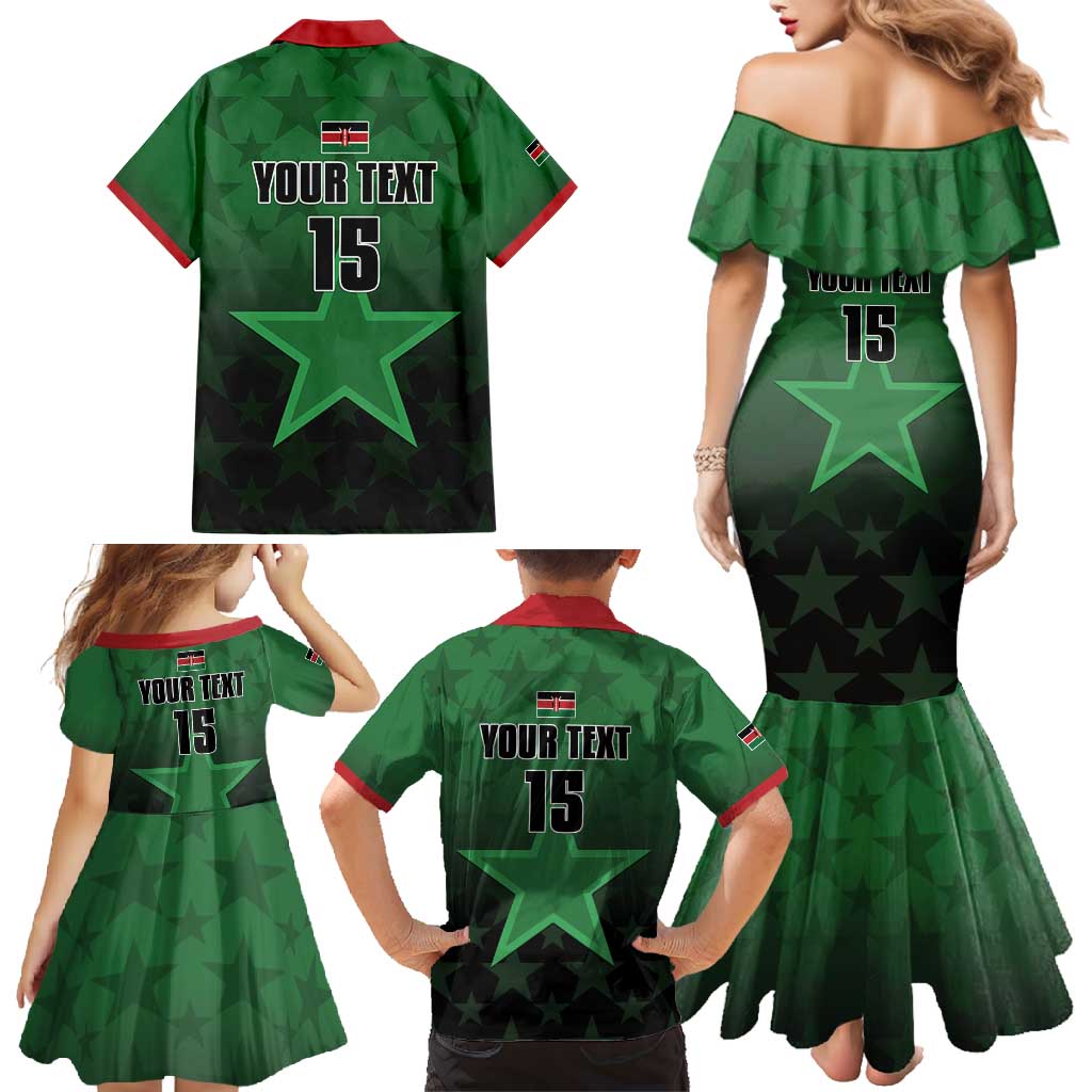 Custom Kenya Football Family Matching Mermaid Dress and Hawaiian Shirt Go Harambee Stars - Green Jersey - Wonder Print Shop
