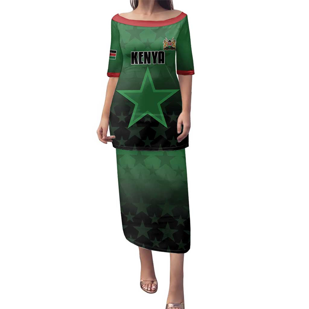 Custom Kenya Football Family Matching Puletasi and Hawaiian Shirt Go Harambee Stars - Green Jersey - Wonder Print Shop