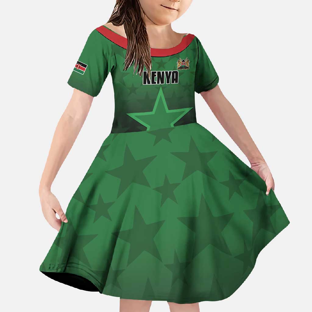 Custom Kenya Football Family Matching Summer Maxi Dress and Hawaiian Shirt Go Harambee Stars - Green Jersey - Wonder Print Shop