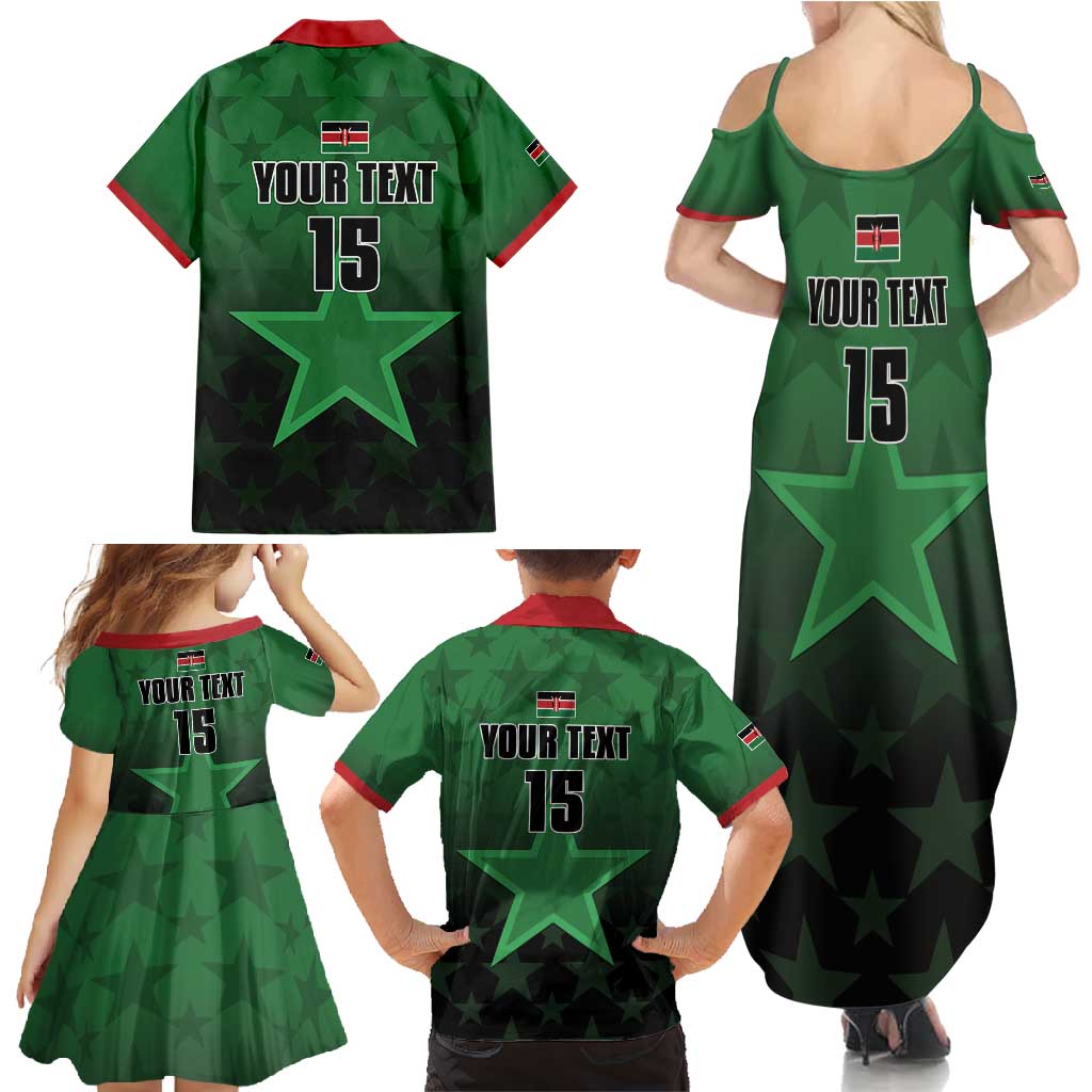 Custom Kenya Football Family Matching Summer Maxi Dress and Hawaiian Shirt Go Harambee Stars - Green Jersey - Wonder Print Shop