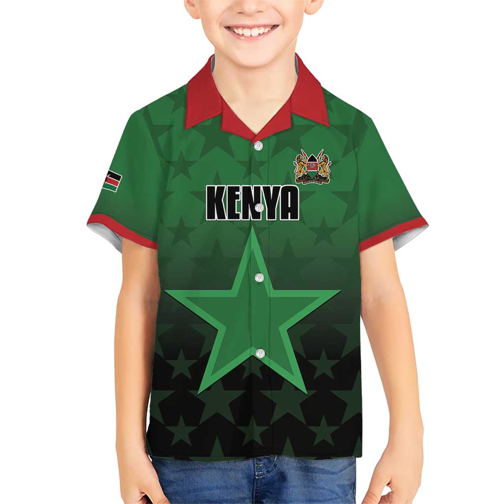 Custom Kenya Football Kid Hawaiian Shirt Go Harambee Stars - Green Jersey - Wonder Print Shop