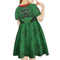 Custom Kenya Football Kid Short Sleeve Dress Go Harambee Stars - Green Jersey - Wonder Print Shop