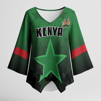 Custom Kenya Football Kimono Sleeve Blouse Go Harambee Stars - Green Jersey - Wonder Print Shop