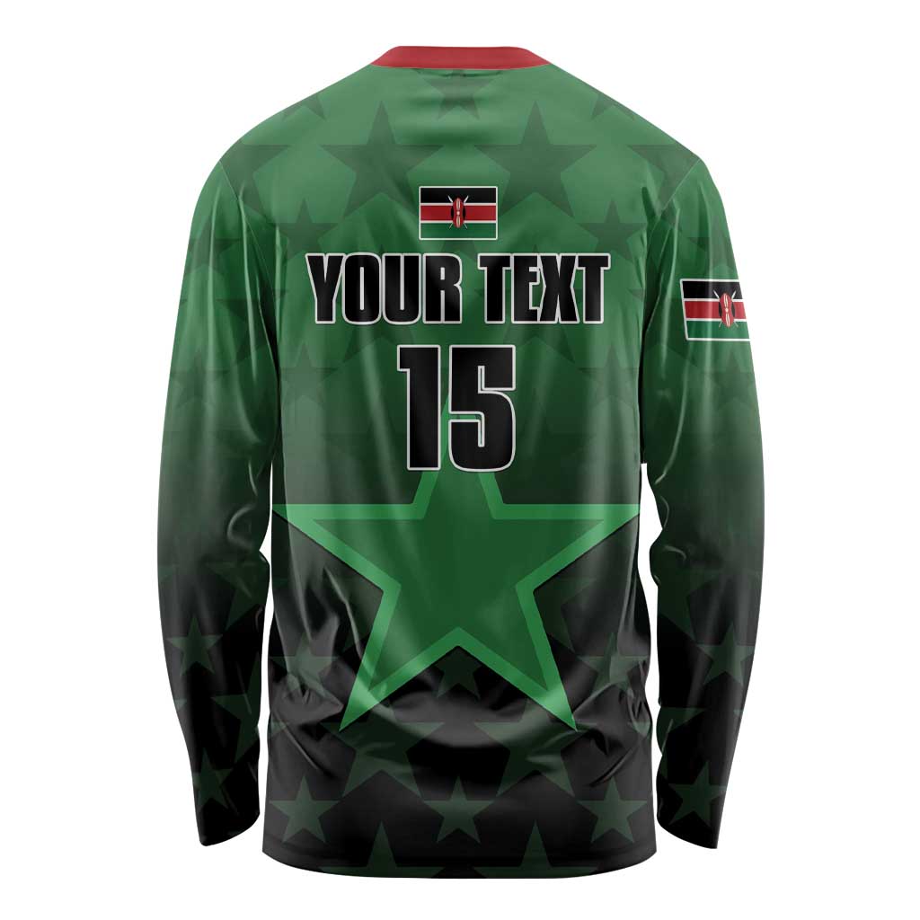 Custom Kenya Football Long Sleeve Shirt Go Harambee Stars - Green Jersey - Wonder Print Shop