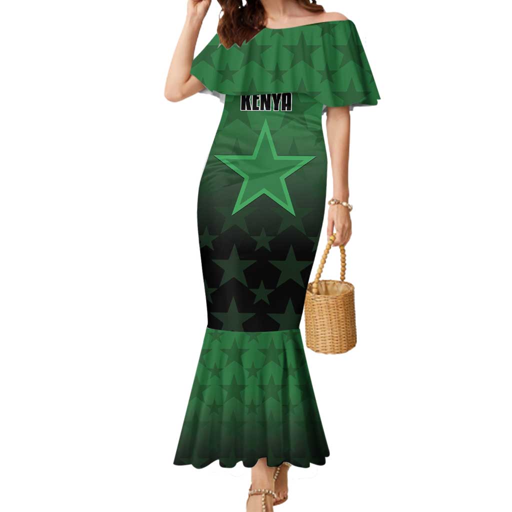 Custom Kenya Football Mermaid Dress Go Harambee Stars - Green Jersey - Wonder Print Shop