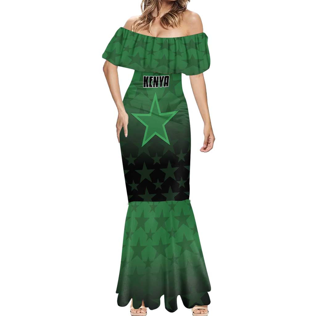 Custom Kenya Football Mermaid Dress Go Harambee Stars - Green Jersey - Wonder Print Shop