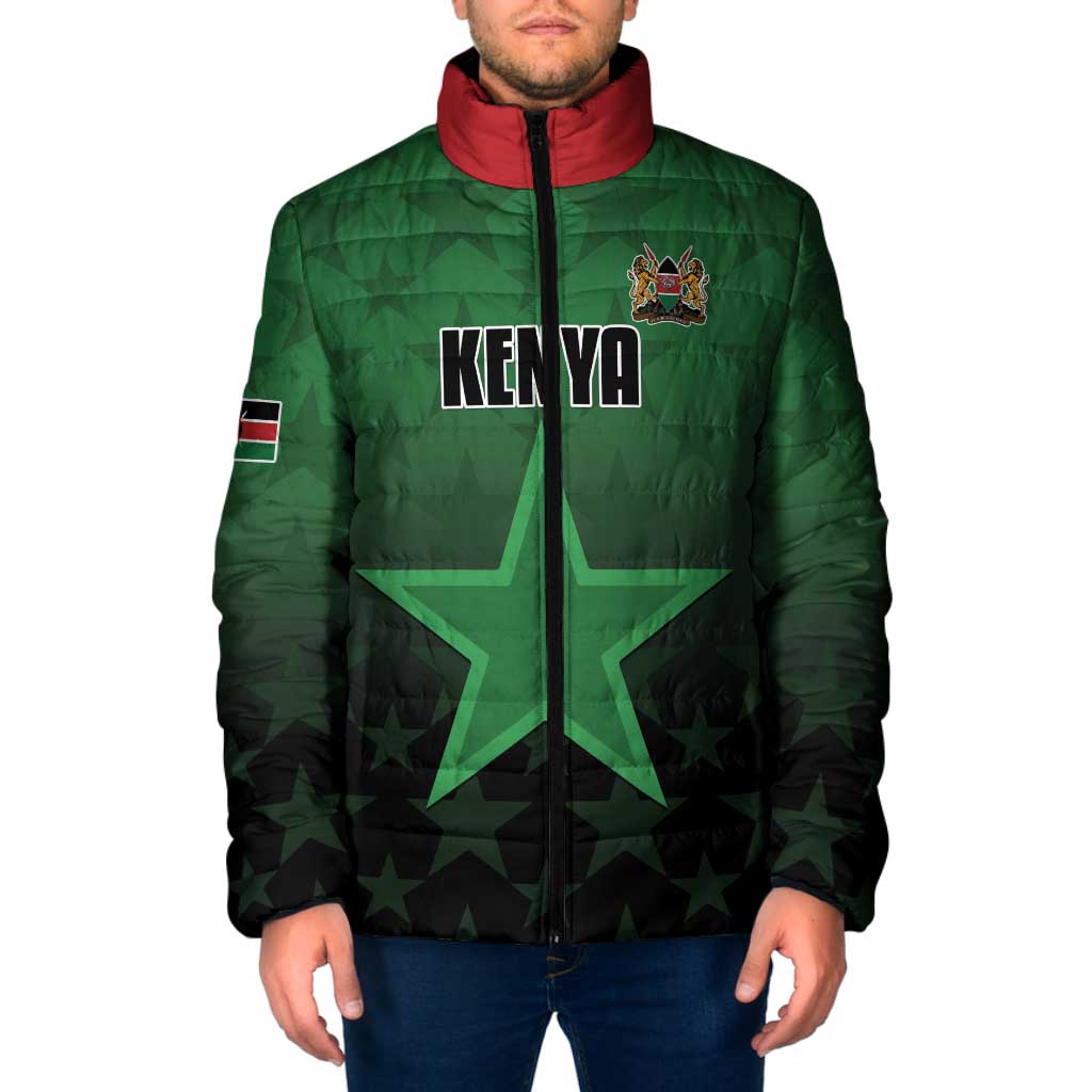Custom Kenya Football Padded Jacket Go Harambee Stars - Green Jersey - Wonder Print Shop
