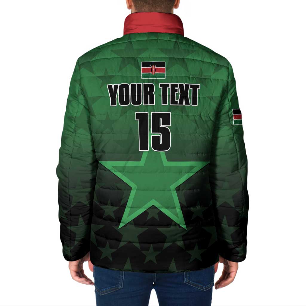 Custom Kenya Football Padded Jacket Go Harambee Stars - Green Jersey - Wonder Print Shop