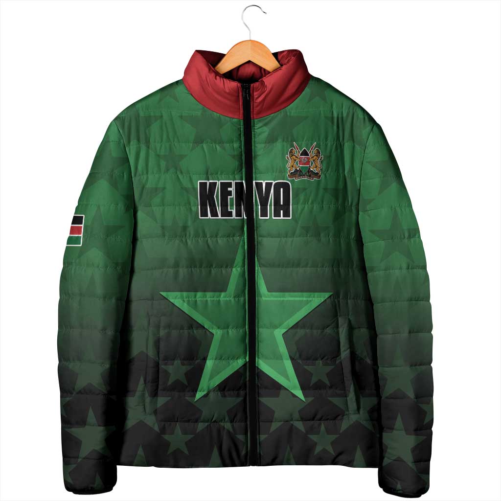 Custom Kenya Football Padded Jacket Go Harambee Stars - Green Jersey - Wonder Print Shop